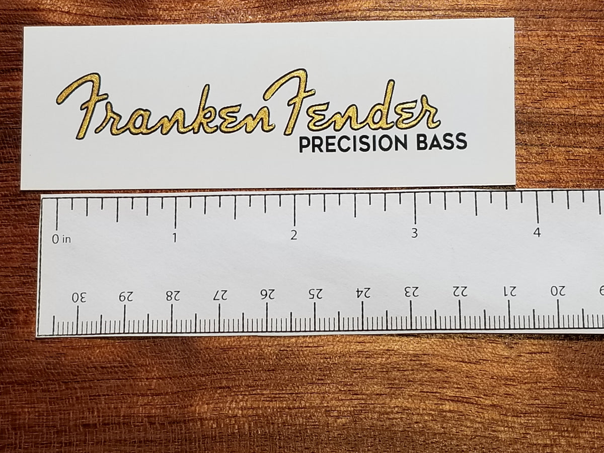 Franken Fender P Bass Custom Waterslide Decal for Headstock. Metallic ...