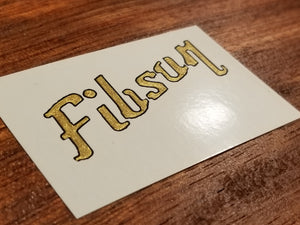 Fibson Waterslide Decal for Guitar or Bass. Gibson Style. Metallic Color Fills. Hand Painted