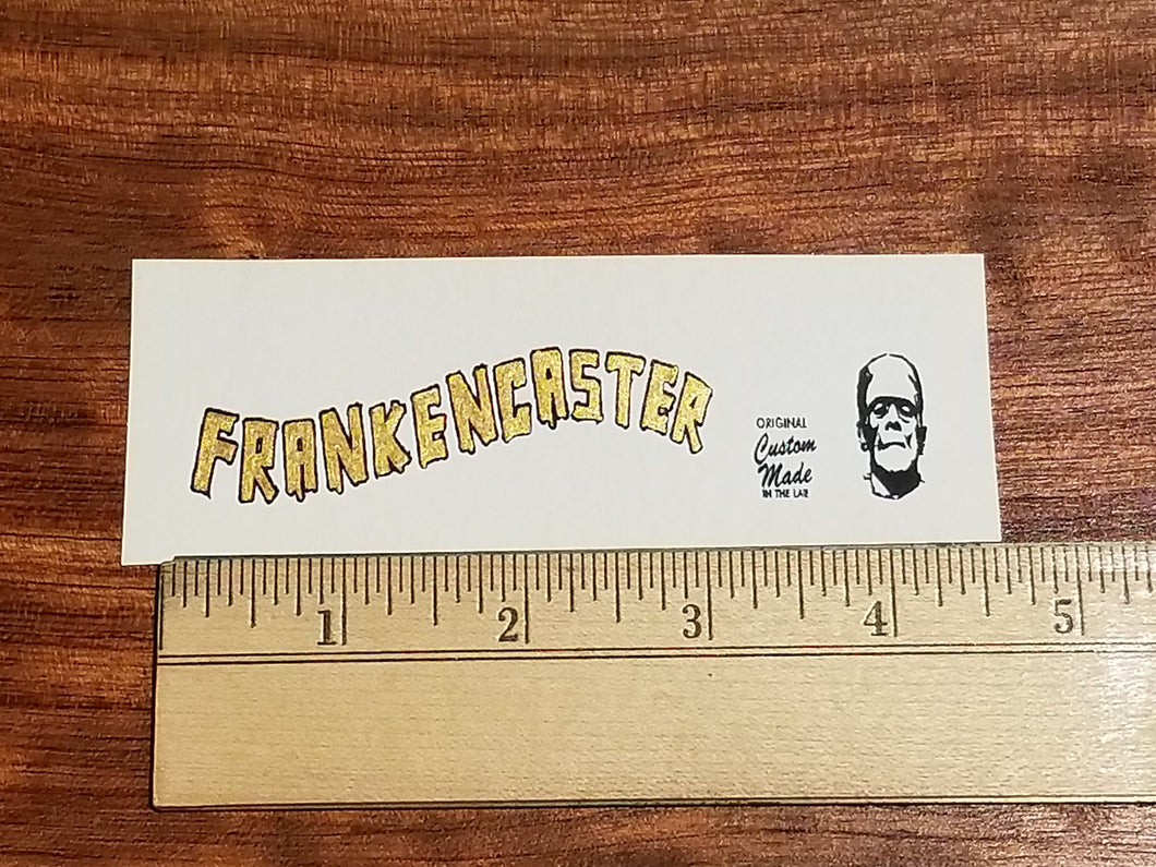Frankencaster Custom Waterslide Decal. Metallic Color Fills. Hand Painted