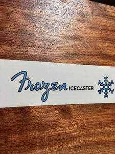 Frozen Icecaster Custom Waterslide Decal for Headstock. Metallic Color Fills. Hand Painted