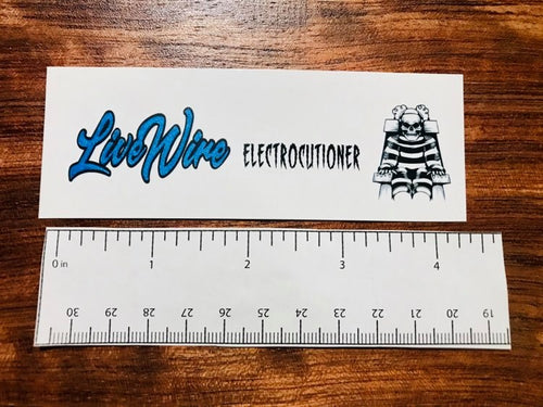 LiveWire Electrocution Custom Waterslide Decal for Headstock. Metallic Color Fills. Hand Painted