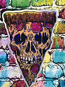 Pizza Face Holographic Sticker. Gem Dot Overlay. Water Proof and UV Resistant