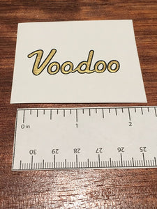 Voodoo Fender Style Waterslide Headstock Decal. Metallic Color Fills.